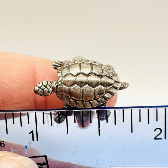 STERLING SILVER 925 Vintage Moveable Turtle Ring, Size 6.75 - Picture 12 of 13
